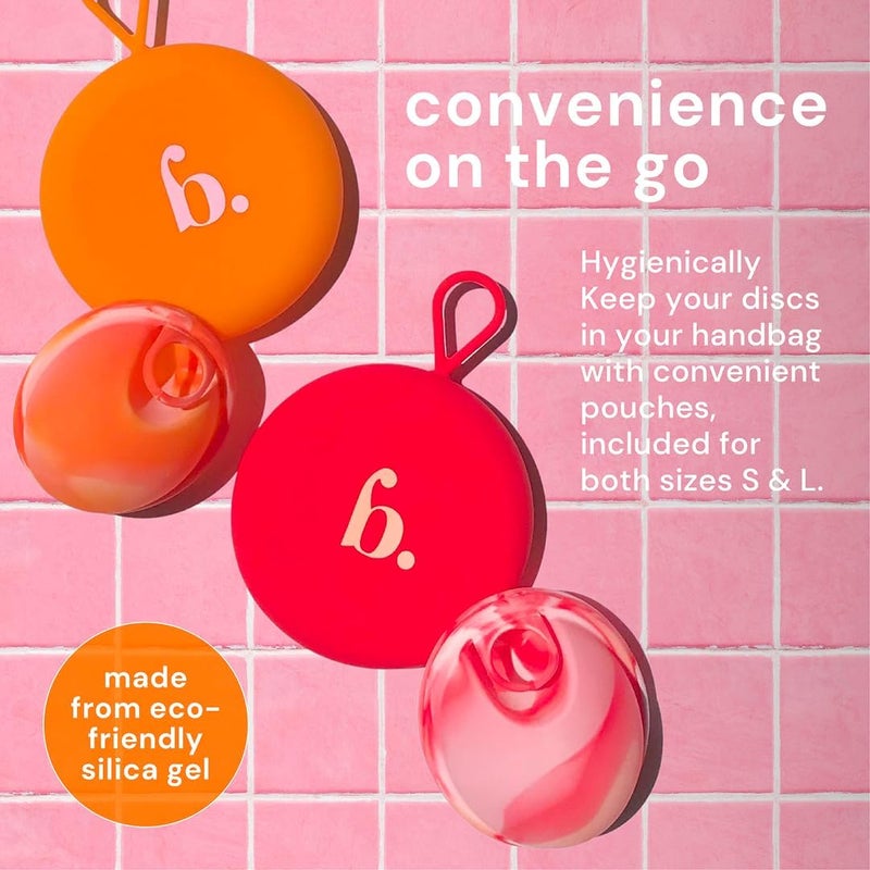 Bodyotics Reusable Menstrual Disc Value Pack (Set of 4) - Wear Up to 12 Hours - Sustainable Alternative to Cups, Tampons, and Pads - Leak-Proof Design for Light or Heavy Flows - Small & Large Sizes - Image 5